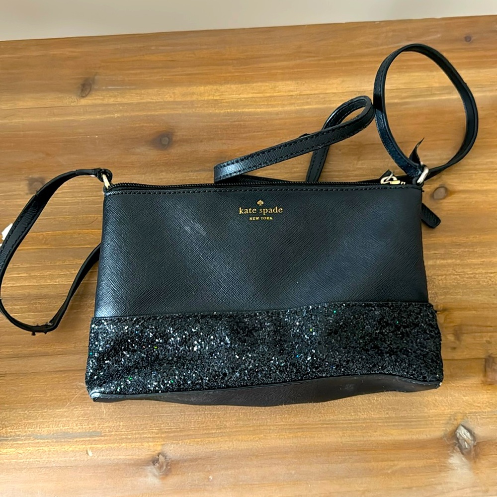 Black glitter Kate Spade cross body
